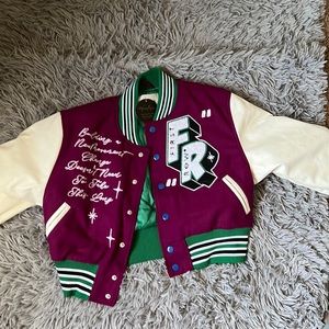 Purple and White Bomber Jacket size Medium